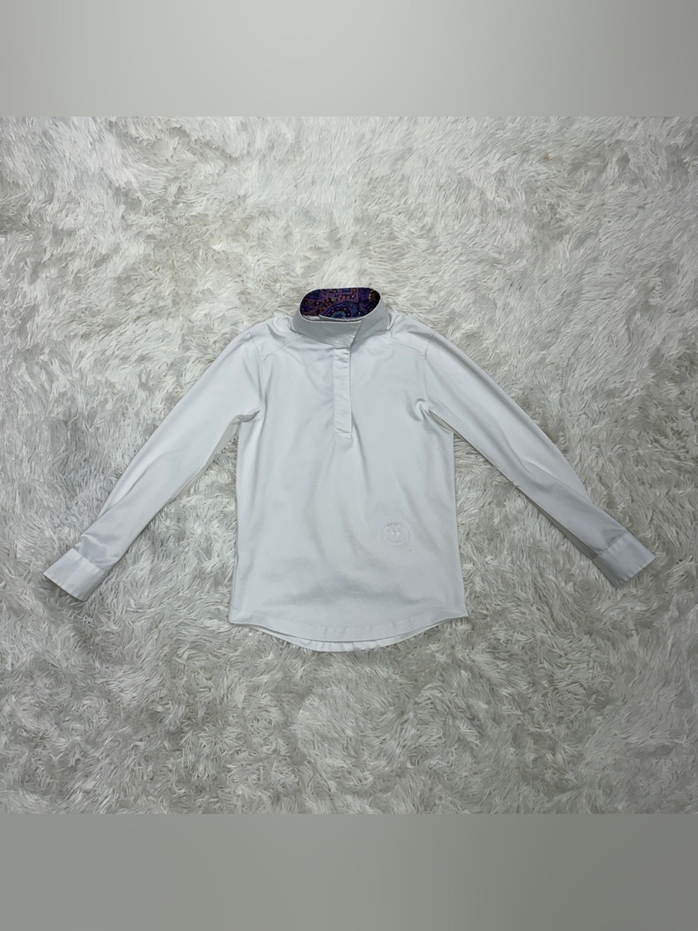 Child’s Small White Essex Classics Long Sleeve Horseback Riding Show Shirt